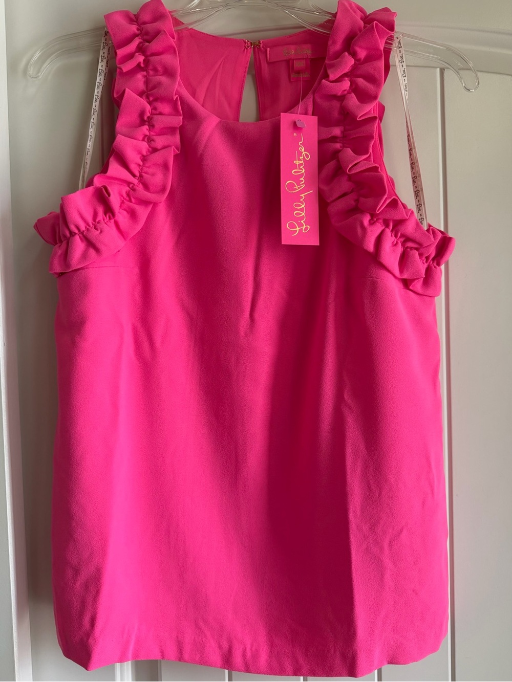 Lilly Pulitzer Hot Pink Ruffle Strap Tank